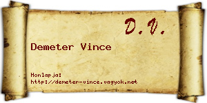 Demeter Vince névjegykártya